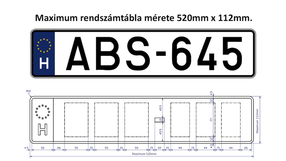 rendszamtarto maximum merettablazat